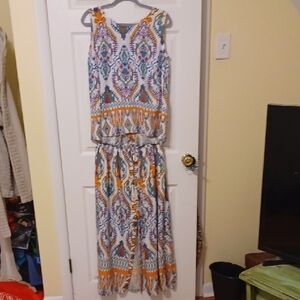 Christian Siriano New York, XL, 2 Pc Patterened Skirt and. Sleeveless Top